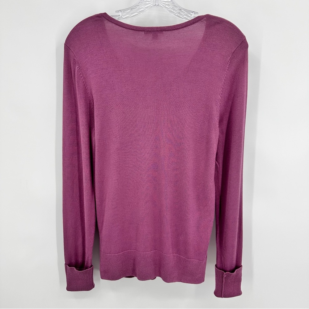 Halogen Cardigan Long Sleeve Pocket Button Closure Raspberry Size M - Picture 4 of 7